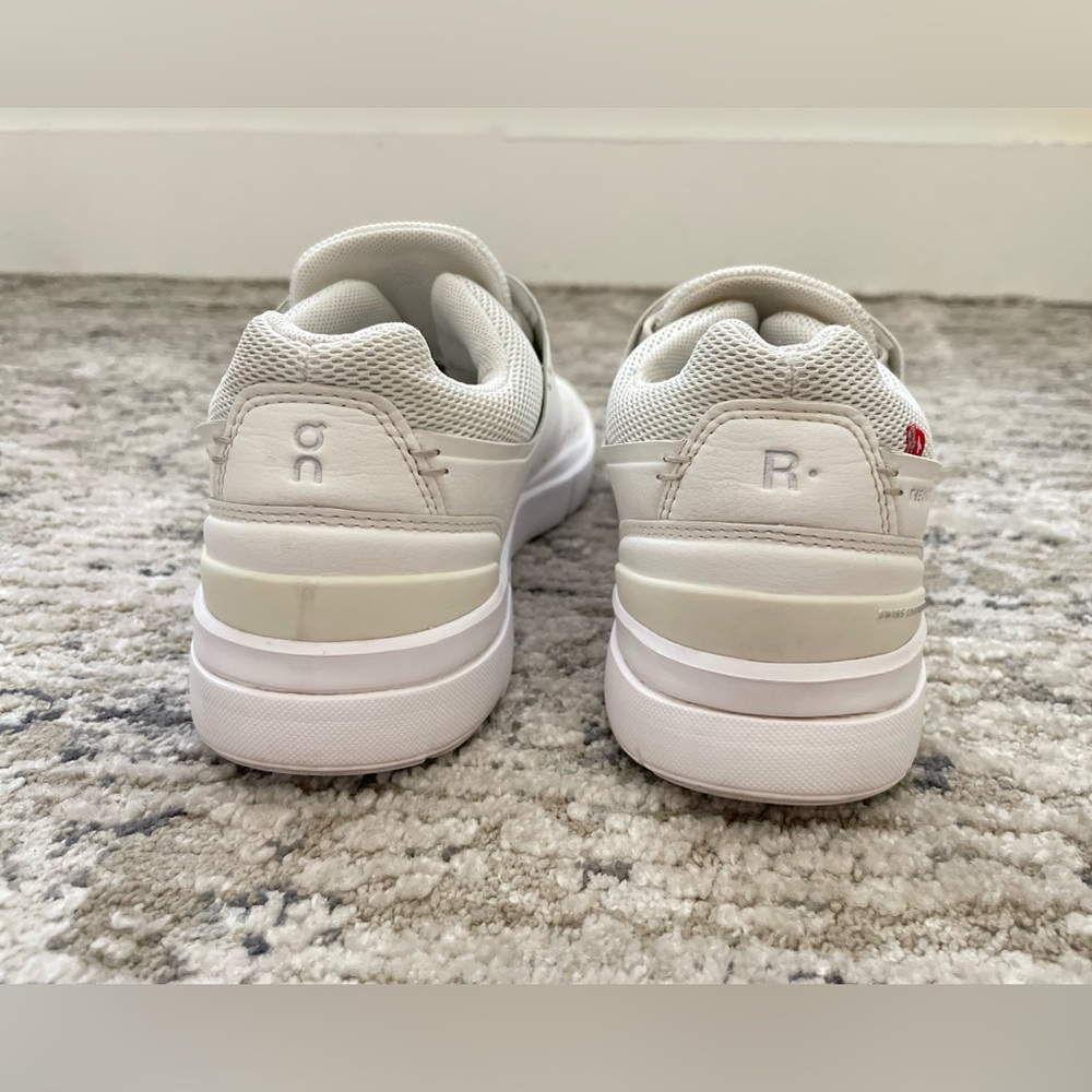 On Cloud The Roger Advantage White Leather Running Athletic Casual Shoes Size 7 - Picture 4 of 15